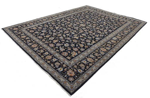 Tapis persan original noué à la main Kashan Fin avec soie 382 X 280 cm Top condition