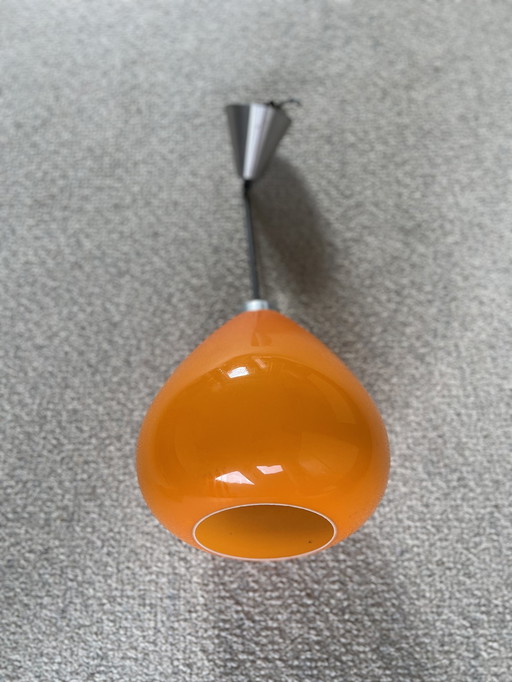 Lampe pendante rétro en verre orange