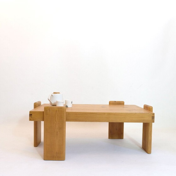 Image 1 of Table basse vintage en pin massif, 1970