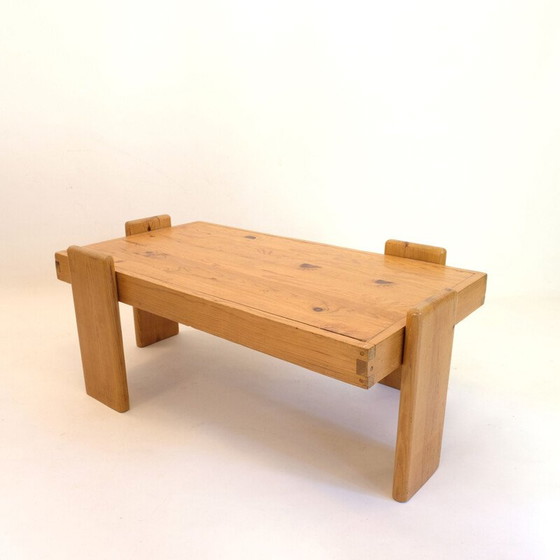 Image 1 of Table basse vintage en pin massif, 1970