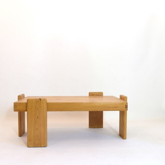Image 1 of Table basse vintage en pin massif, 1970