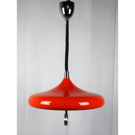 Image 1 of Lampe suspendue orange de l'ère spatiale, 1960