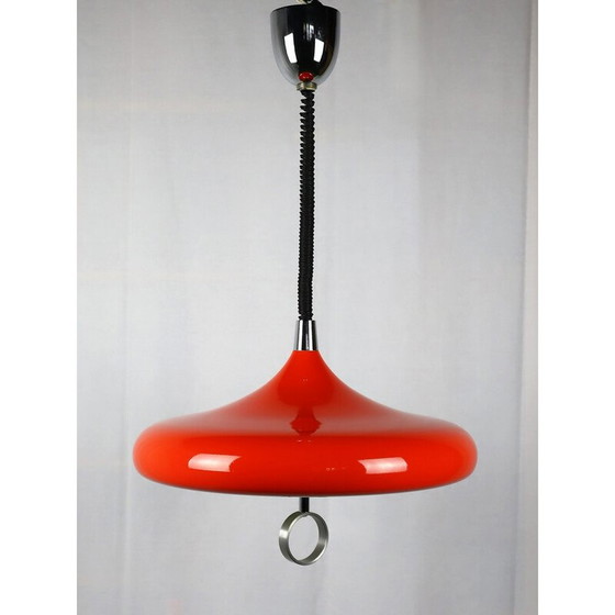 Image 1 of Lampe suspendue orange de l'ère spatiale, 1960