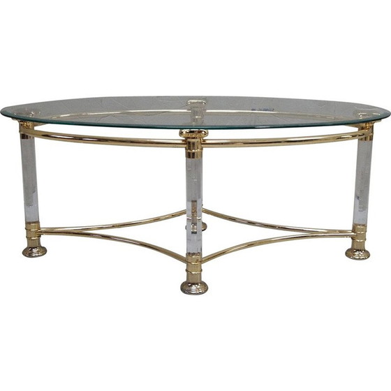 Image 1 of Table basse ovale vintage italienne, 1970