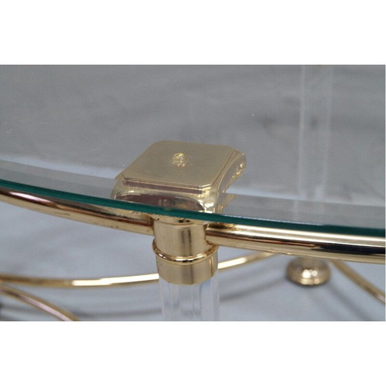 Image 1 of Table basse ovale vintage italienne, 1970