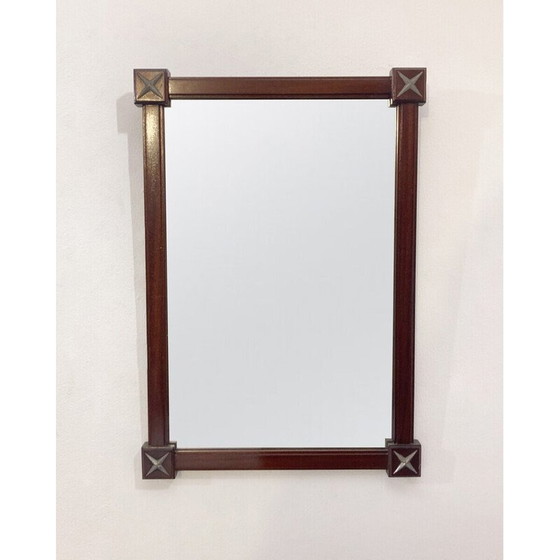 Image 1 of Miroir vintage rectangulaire avec cadre en bois