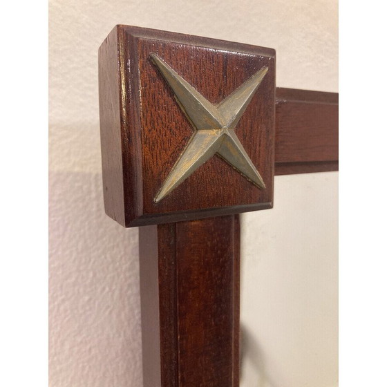 Image 1 of Miroir vintage rectangulaire avec cadre en bois