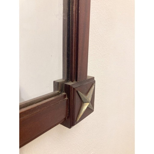 Miroir vintage rectangulaire avec cadre en bois