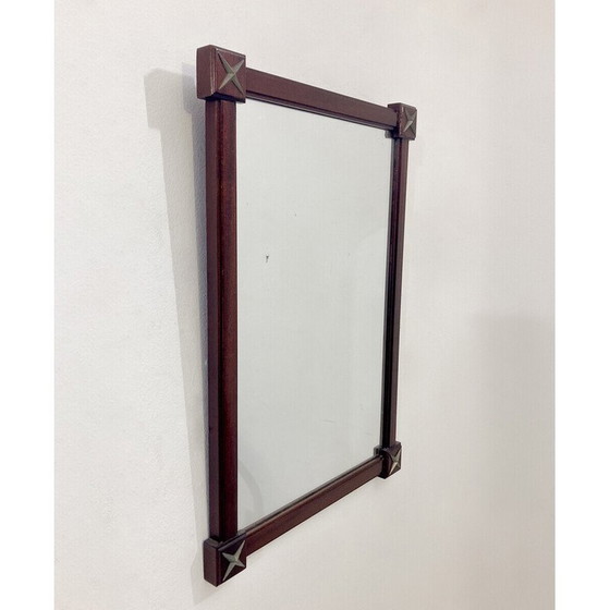 Image 1 of Miroir vintage rectangulaire avec cadre en bois