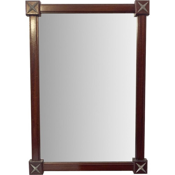 Image 1 of Miroir vintage rectangulaire avec cadre en bois