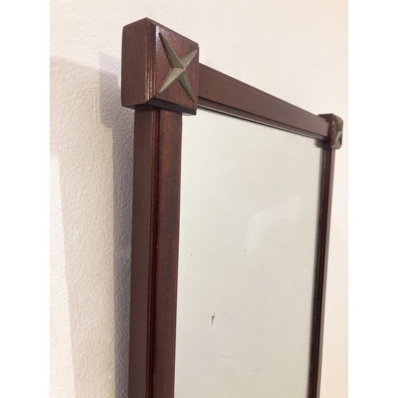 Image 1 of Miroir vintage rectangulaire avec cadre en bois