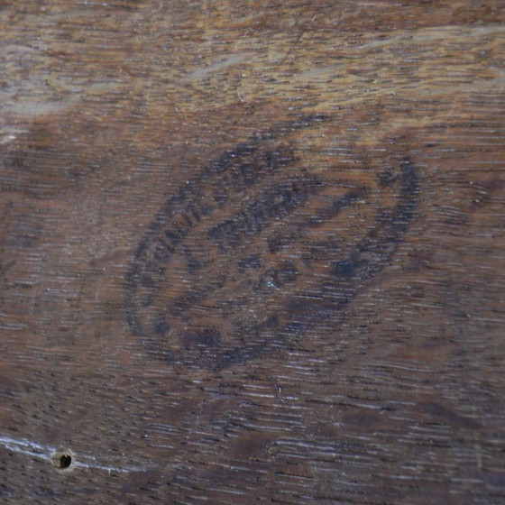 Image 1 of Chaise de bureau en chêne, chaise d'atelier, réglable en hauteur, années 1930