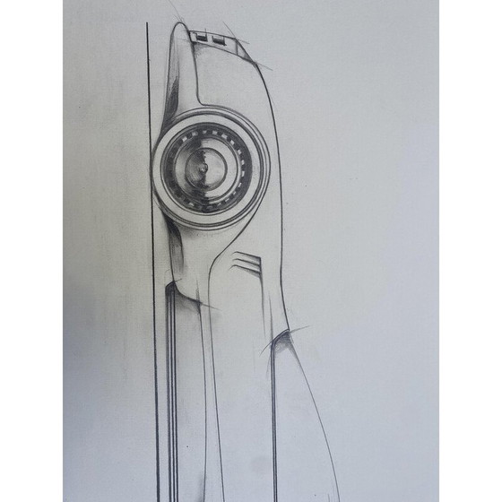 Image 1 of Dessin vintage "back to never" d'André Ferrand pour Cadillac