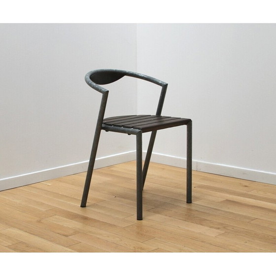 Image 1 of Chaise de jardin vintage en métal et bois