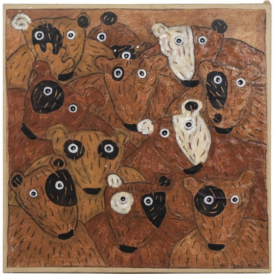 Image 1 of Tableau vintage représentant des ours par Hervé Maury