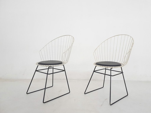 D. Dekker For Tomado Style Wire Chairs, Pays-Bas 1950's