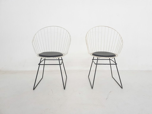 D. Dekker For Tomado Style Wire Chairs, Pays-Bas 1950's