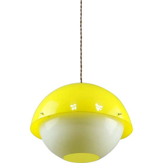 Image 1 of Lampe suspendue Space Age en plexiglas jaune, 1970