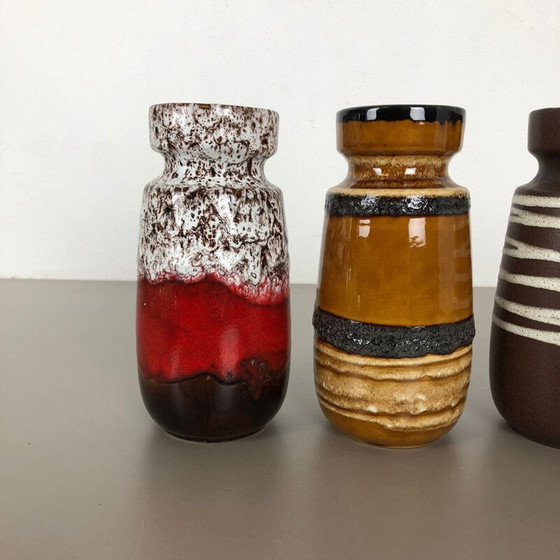 Image 1 of Ensemble de 4 vases en céramique vintage pour Scheurich, Allemagne 1970