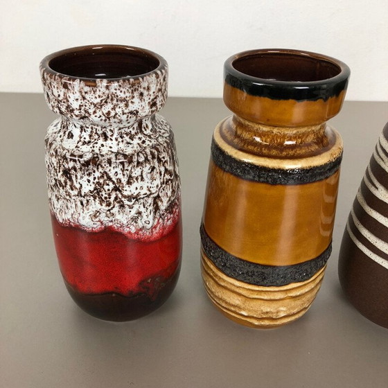 Image 1 of Ensemble de 4 vases en céramique vintage pour Scheurich, Allemagne 1970