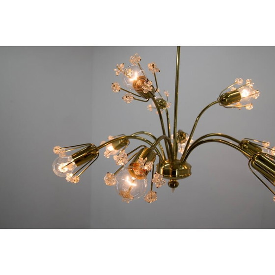 Image 1 of Lustre vintage à 9 flammes en laiton laqué par Emil Stejnar pour l'Autriche, 1950