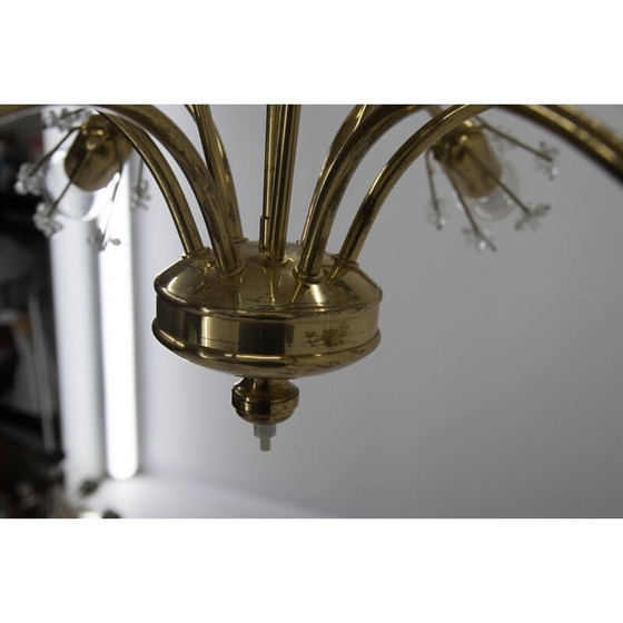 Image 1 of Lustre vintage à 9 flammes en laiton laqué par Emil Stejnar pour l'Autriche, 1950