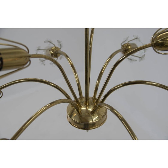 Image 1 of Lustre vintage à 9 flammes en laiton laqué par Emil Stejnar pour l'Autriche, 1950