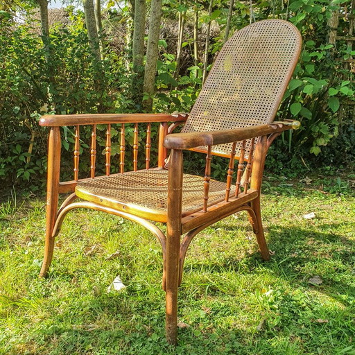 Fauteuil réglable en bois courbé Fischel 1910