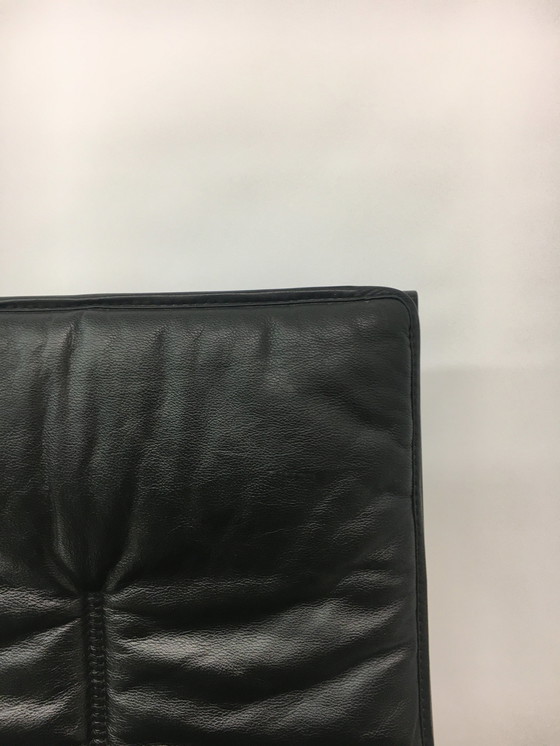 Image 1 of Chaise longue en cuir noir de style Mid Century par Ingmar Relling pour Westnofa, années 1970