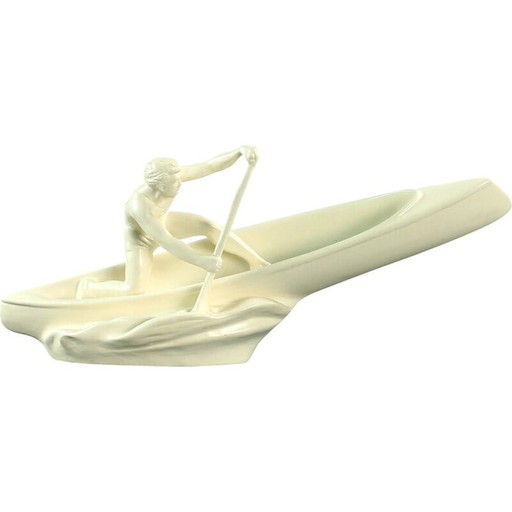 Sculpture vintage d'un rameur de bateau par Jihokera, Tchécoslovaquie années 1960