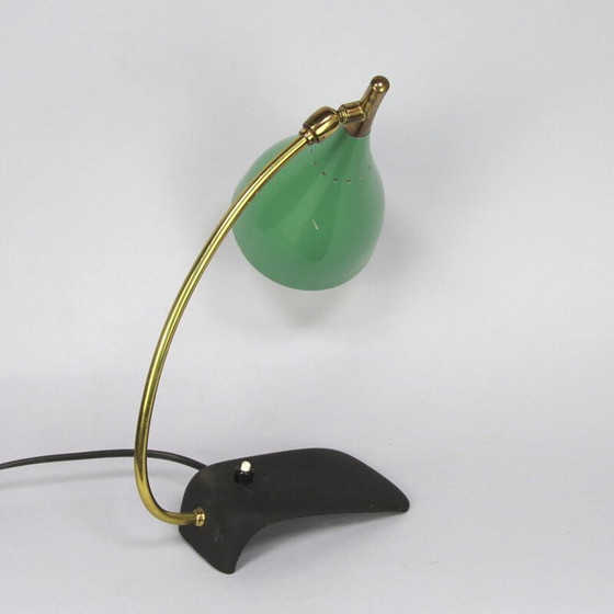 Image 1 of Lampe de table vintage en métal laqué et laiton par Stilnovo