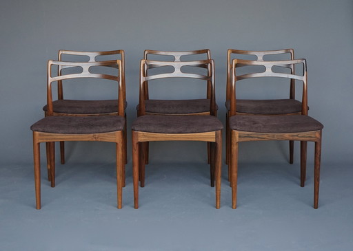 Modèle 94 Chaises de salle à manger par Johannes Andersen pour Christian Linneberg, Danemark, 1960. Ensemble de 6 chaises