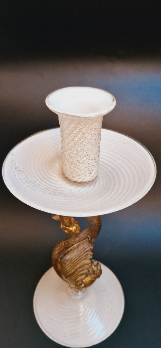 Image 1 of Ensemble de bougeoirs en verre de Murano des années 60 Sculptures