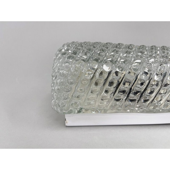 Image 1 of Plafonnier vintage en verre clair, Tchécoslovaquie 1970