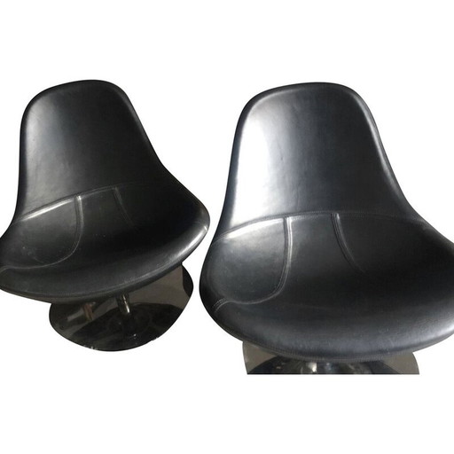 Ikea Tirup Fauteuils en cuir noir 1990