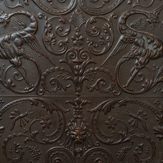 Image 1 of Paire de fauteuils vintage en noyer et cuir, 19ème siècle