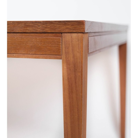 Image 1 of Table basse vintage en teck avec carreaux rouges, Danemark 1960