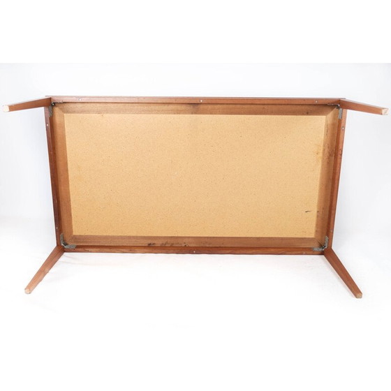 Image 1 of Table basse vintage en teck avec carreaux rouges, Danemark 1960