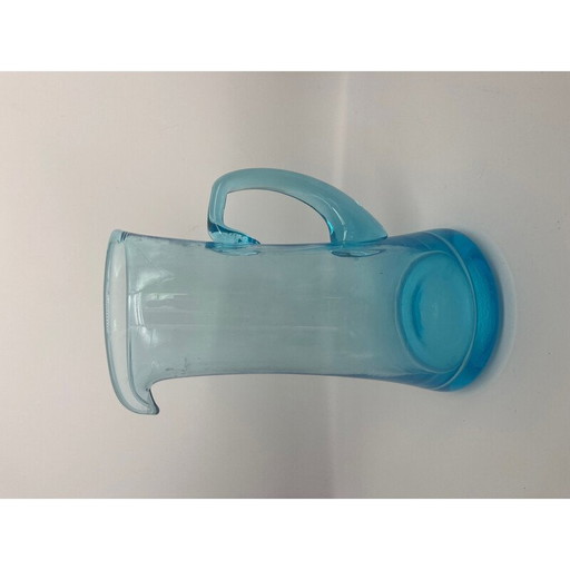 Pichet vintage en verre bleu, 1970