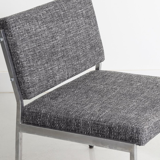 Image 1 of Paire De Fauteuils Vintage, En Métal Et Tissu, Entièrement Rénovés