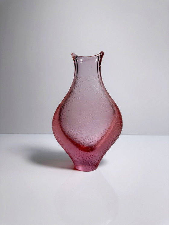 Image 1 of Vintage Vase en verre Alexandrite Néodyme Bohème Miroslav Klinger Zbs