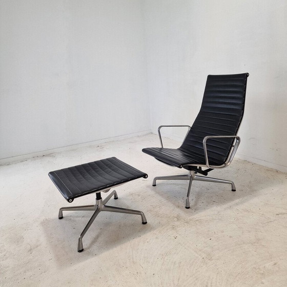 Image 1 of Fauteuil vintage avec ottoman de Charles et Ray Eames en aluminium pour Vitra, 1999