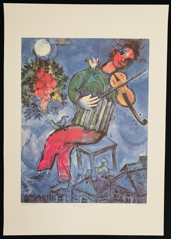 Image 1 of Marc Chagall : "Le violoniste bleu, 1947".