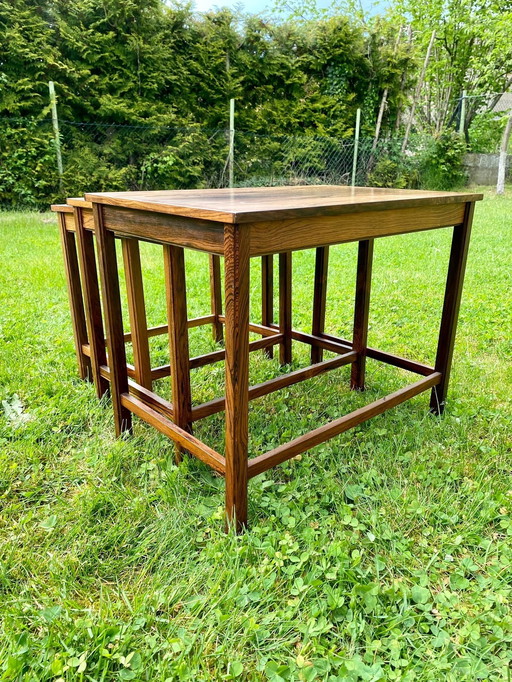 Tables danoises en teck, set de 3 pièces des années 1960