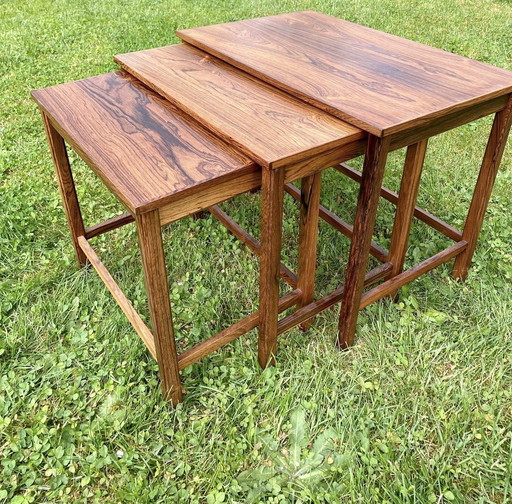 Tables danoises en teck, set de 3 pièces des années 1960