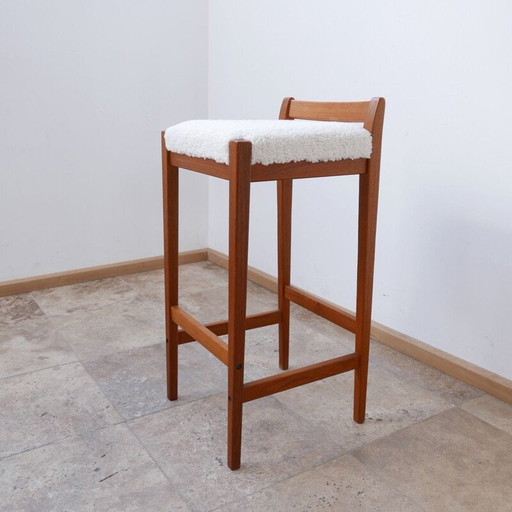 Tabouret de bar en teck du Mid Century, Suède années 1960