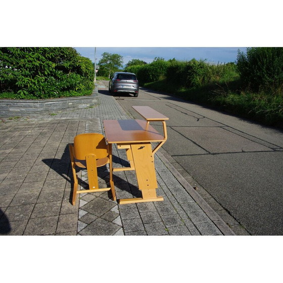 Image 1 of Ensemble bureau et chaise à bascule en hêtre pour MOIZI, 1990