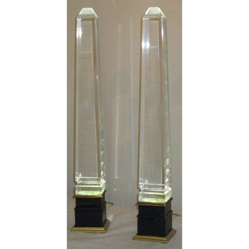 Paire de lampes vintage en plexi lumineux par Romeo Circa , 1970