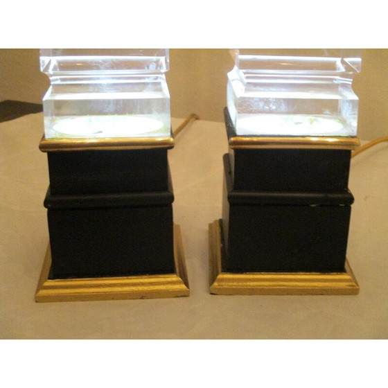 Image 1 of Paire de lampes vintage en plexi lumineux par Romeo Circa , 1970