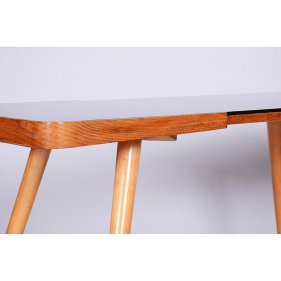 Image 1 of Table basse vintage en hêtre et verre opaxit par Interier Praha, Tchécoslovaquie 1960